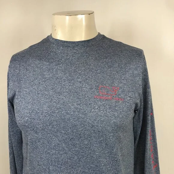 VINEYARD VINES - MEN'S XS -BLUE CREW NECK LONG SLEEVE PERFORMANCE T-SHIRT - Picture 3 of 7